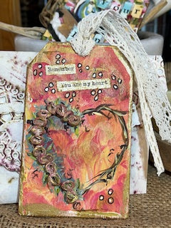 Vintage Style Wooden Tag - Remember You Are My Heart